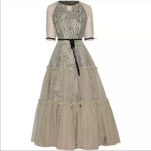 NWOT Mesh tulle polka dot fit and flare dress
